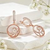 14K Gold Filled Flower DEsign Shiny AAA Zircon Diamonds Dangle Fine Jewellery Earrings