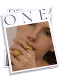 18K Gold Plated High Quality Smooth Stainless Steel Rose Flower Attractive Cast Ring