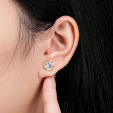 New 3MM-8MM Moissanite Diamonds Stud Earrings for Men Women