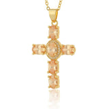 New Religious Jewellery Jesus Cross Pendant Necklace Inlaid with Quality Zircon Women's Necklace Ideal Gift - The Jewellery Supermarket