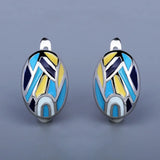 New Classic Irregular Colour Hnadmade Enamel Stamp Fashion Drop Earrings