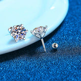 Marvelous White Gold Plated D Colour Moissanite Diamond Stud Earrings - Fine Jewellery for Women and Men - The Jewellery Supermarket