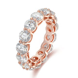 3/3.5/5mm Rose Gold Color VVS1 D Colour Moissanite Diamonds Eternity Silver Ring