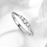 Fine 0.13 CTTW VVS1 D Colour 5 Stones Moissanite Diamonds Engagement Silver Rings