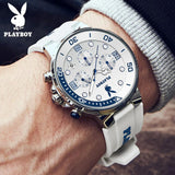 Luxury Casual Quartz Men's Wristwatch Waterproof Luminous Fashionable High-End Silicone Strap Man Watch