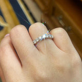 GRA Certified Round Moissanite Diamonds Half Eternity Ladies Rings Real Sterling Silver Wedding Party Fine Jewellery
