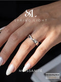 Fashion Round VVS1 D Colour Moissanite Diamond V-shaped Rings Fine Jewellery