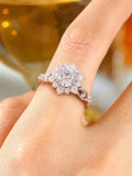 Brilliant 1 Carat VVS1 D Colour Moissanite Diamond Flower Ring for Women