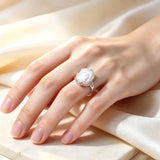 Selection Jewellery Pieces of Real Big Baroque Pearl Silver Gold Colour Rings