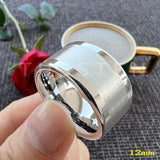 New Arrival 10MM Polished Brushed Flat Tungsten Comfort Fit Wedding Rings for Men and Women - The Jewellery Supermarket