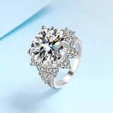 Fabulous D Colour VVS1 10 Carat Moissanite Diamond Rings, Silver Engagement Wedding Jewellery with GRA certificate