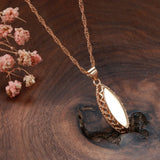 New Fashion 14K Rolled Rose Gold Hollow Wave Design Rhombic Glossy Necklace - High Quality Daily Fine Jewellery