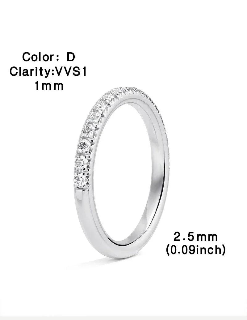 Splendid 18K WGP 1CT Moissanite Diamonds Eternity Rings - Fine Engagement Wedding Jewellery for Women - The Jewellery Supermarket