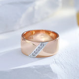 14 Karat Gold Filled Luxury AAA Zircon Diamonds Gold Silver Colour Mix Design Rings
