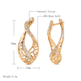 14K Gold Filled Fashion Trendy AAA Zircon Diamonds Hollow Drop Vintage Earrings