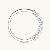GRA Certified Round Moissanite Diamonds Half Eternity Ladies Rings Real Sterling Silver Wedding Party Fine Jewellery