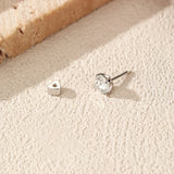 Moissanite Cartilage 925 Sterling Sliver Classic Round Heart Screw Stud Earrings