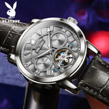 Luxury Brand Fashion Automatic Mens Watches Leather Strap Business Waterproof Original Mechanical Wristwatches