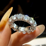 Super D Colour VVS1 3/5mm Moissanite Diamonds Eternity Ladies Wedding Eternity Rings S925 Silver Jewellery with GRA