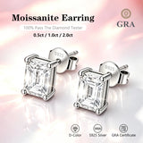 Silver 0.5~2.0 Carat Marquise, Emerald  Princess-Cut Moissanite Diamonds Earrings