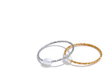 18K Gold Plated Trendy Stainless Steel Natural Pearl Thin Finger Versatile Ring