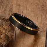 Brushed Polish Finished 6mm/8mm Tungsten Carbide Black/Silver/Gold/Purple/Rainbowd Ring