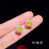 S925 Silver Platinum And Gold Plating Moissanite Stud Earrings Women Fine Jewellery
