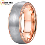 Stepped Shiny Polished Finish 6/8mm Men Women Tungsten Carbide Wedding Rings