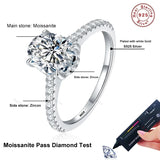 Superb 1ct 2ct 3ct Oval Cut VVS1 D Colour Moissanite Diamond Silver Engagement Ring