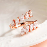10 Stones 3.25cttw Pear/marquise Cut VVS1 D Colour Moissanite Diamonds Silver Rings