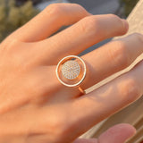 AAA Zircon Diamonds Full Paved 14K Filled Gold Unique Luxury Design Ring