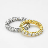 Sparkling 2.2cttw 3mm D Colour Moissanite Diamonds Full Eternity Rings - 18K Gold 925 Silver Plated Wedding Rings