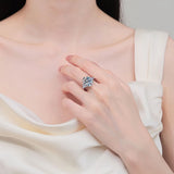 Superb 8cttw VVS1 D Colour Moissanite Diamonds Silver with 18k Gold Plated Ring