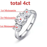 Wonderful 5 Stones Sparkling 18KGP 3.6CT All Moissanite Diamonds Rings Wedding Engagement Sterling Silver Jewellery