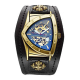 New Personalized Fashion Triangle Hollow Men's Mechanical Watch - Leisure Retro Fully Automatic Mechanical Watch