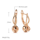 14K Gold Filled New Fashion Glossy Metal Round Ball Drop Unusual Long Earrings