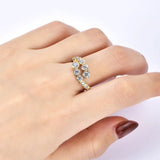 12 Stone 1.56cttw Sparkling Moissanite Twist Shank Silver Moissanite Engagement Rings