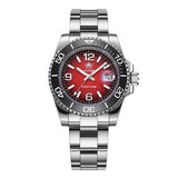 Fashion Blue 41mm AR Coated Waterproof 20Bar Luminous Diving Quartz Steel Watches