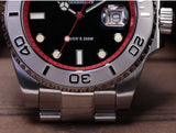 Luxury Men's Diver Steel 200m Waterproof Ceramic Bezel Analog Luminous Quartz Watch