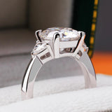 Amazing 3-Stone Round Cut 4.6CT Moissanite Diamond Rings - S925 Silver Wedding Engagement Jewellery With GRA