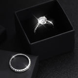 Marvelous D Colour VVS118K White Gold Plated Sterling Silver All Moissanite Row Rings Set For Women Fine Jewellery