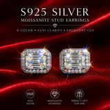 Stunning 3EX Cut Various Cuts Moissanite Earrings 0.5-2ct D Colour VVS1 S925 Silver