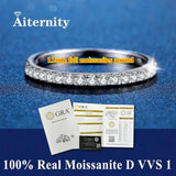 Stunning  VVS1 D Colour 100% Moissanite Diamond Eternity 925 Sterling Silver Wedding Engagement Rings for Women