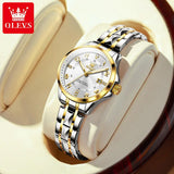 New Elegant Original Stainless Steel Waterproof Luminous Date Fashion Quartz Watches for Ladies