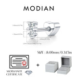 Multi -Styles 925 Silver Geometric Moissanite Heart Screw Stud Helix Earrings