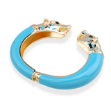 New Unique Design Luxury Enameled Colorful Wolf Bangle Statement Cuff Bracelet - Fashion Jewellery for Women - The Jewellery Supermarket