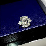 Amazing 12CT Emerald Cut High Quality AAAAA High Carbon Diamond Gemstone Wedding Engagement Ring Fine Jewellery - The Jewellery Supermarket