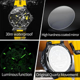 Luxury Silicone Strap Men's Watch High Quality Quartz Wristwatch Waterproof Fashion Casual Vibe