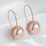 14K Rolled Gold Big Glossy AAA Zircon Diamonds Ball Drop Earrings Ethnic Jewellery