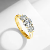 Awesome Round Cut 2ct D Colour VVS1 Moissanite 18KGP Rings Eternity Wedding Engagement Jewellery With Certificate